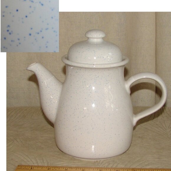 Blue Speckled Stoneware TEAPOT German Democratic Republic GDR ca. 1949-90 Vtg - Picture 2 of 7